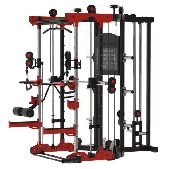 Rack Multifuncional Smith Machine roja-negra VS101 - ValhallaSports